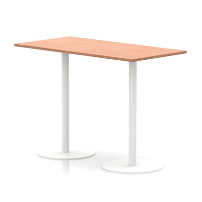 Italia Rectangular Poseur Table White Leg