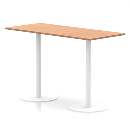 Italia Rectangular Poseur Table White Leg