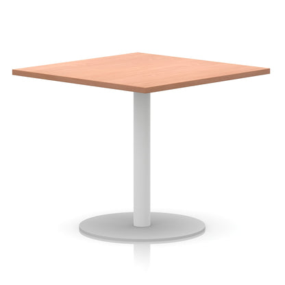 Italia Square Poseur Table White Leg