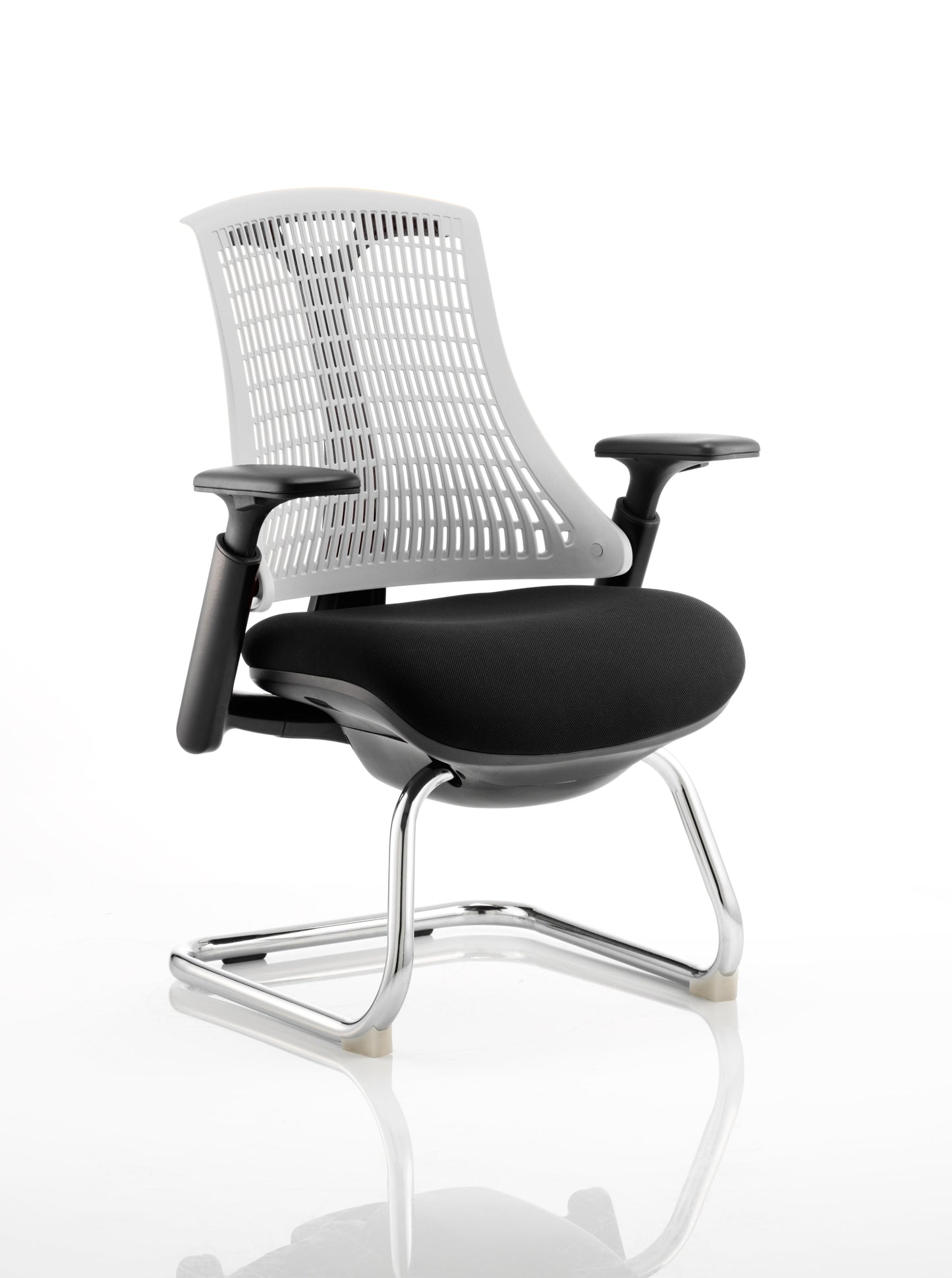 Flex Medium Back Cantilever Visitor Chair Black Frame with Arms