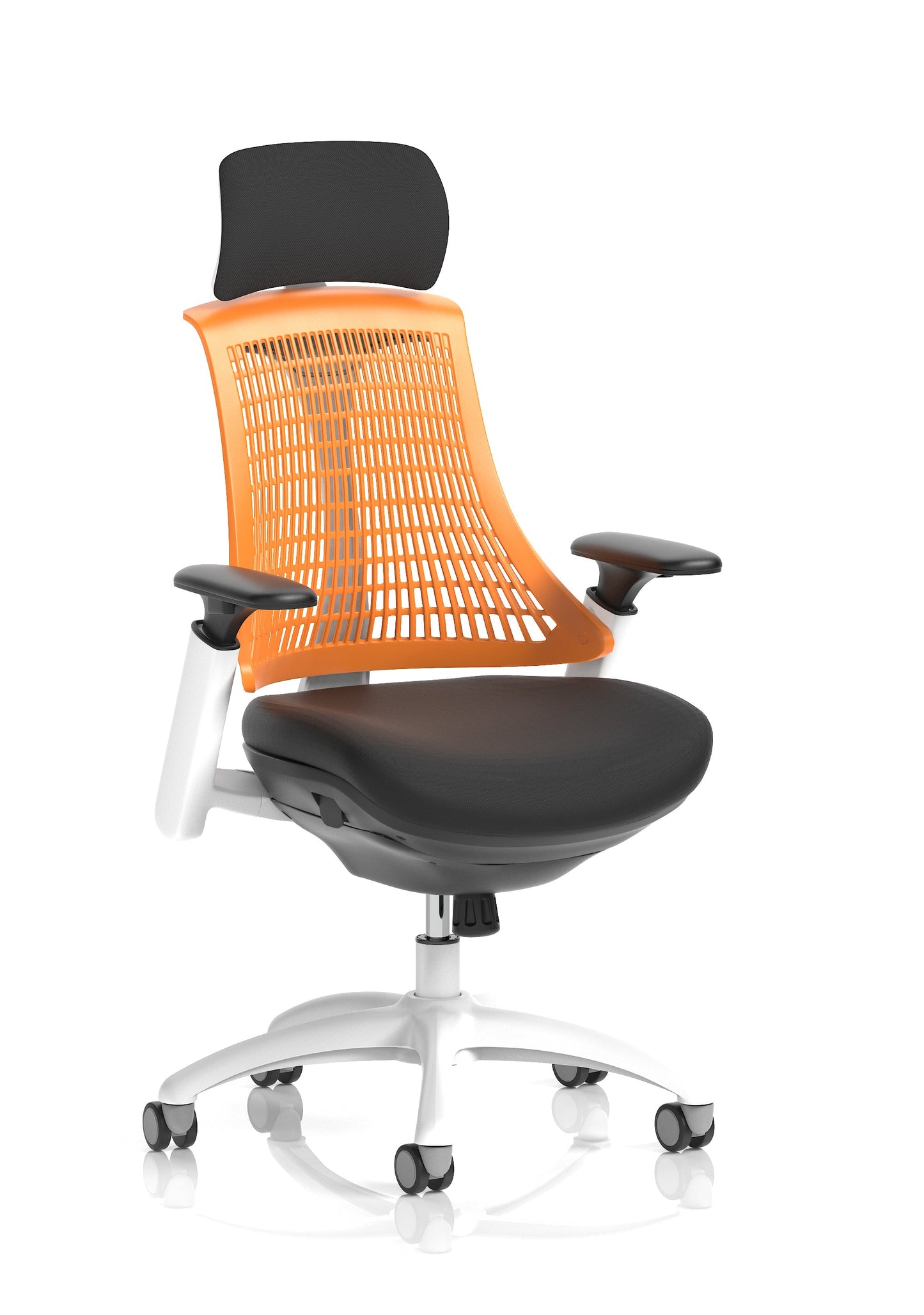 Flex Medium Back White Frame Task Operator Office Chair with Arms