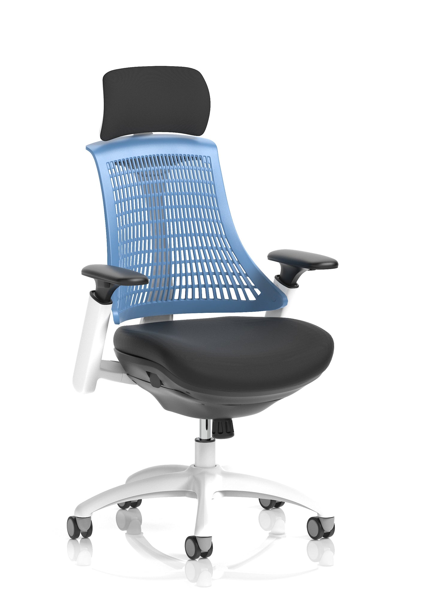 Flex Medium Back White Frame Task Operator Office Chair with Arms