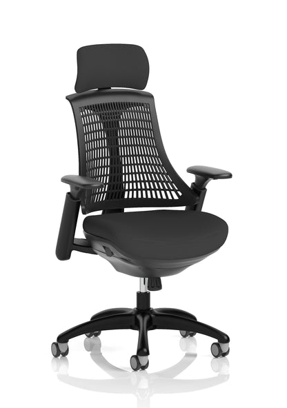 Flex Medium Back Black Frame Task Operator Office Chair with Arms