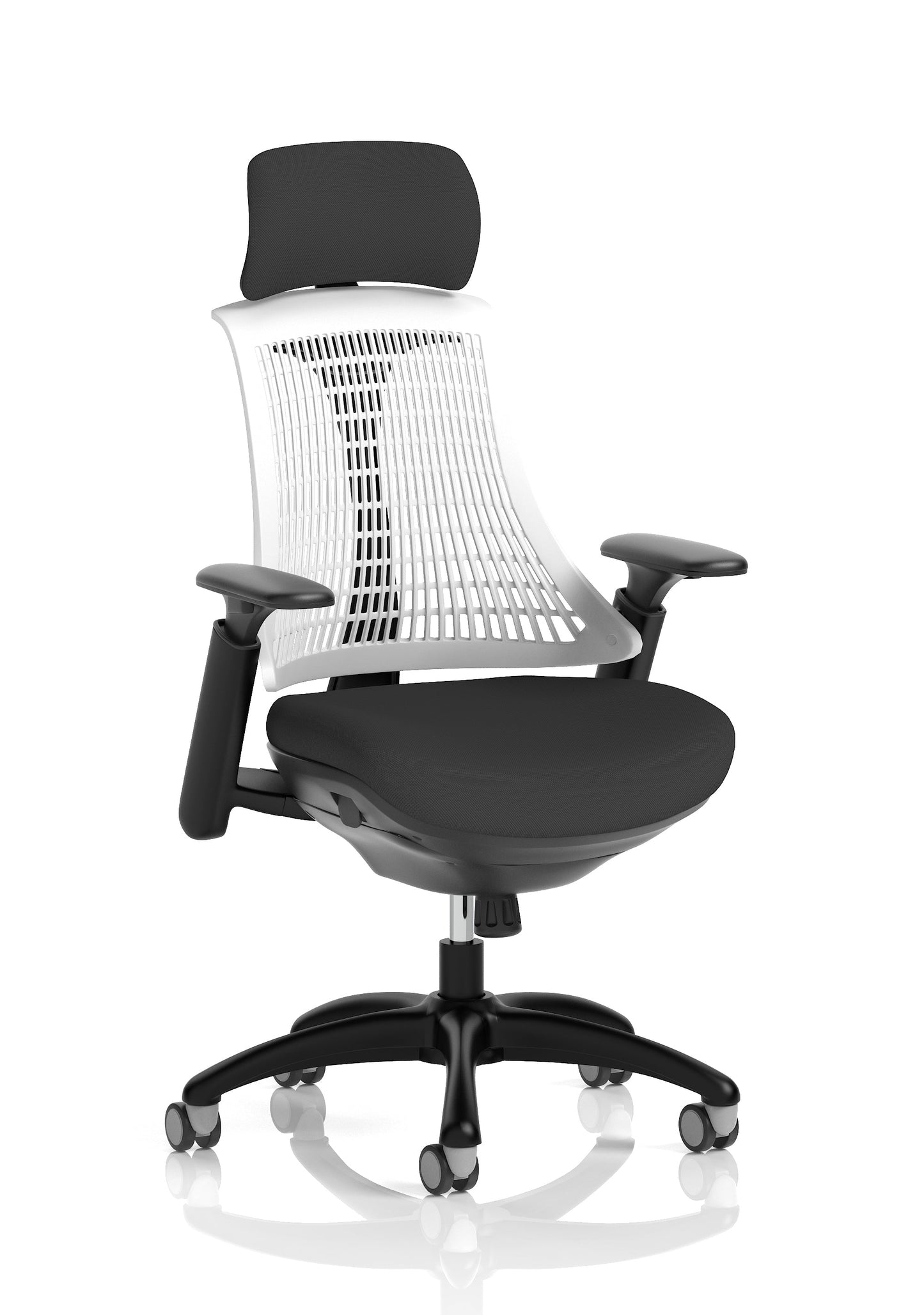 Flex Medium Back Black Frame Task Operator Office Chair with Arms