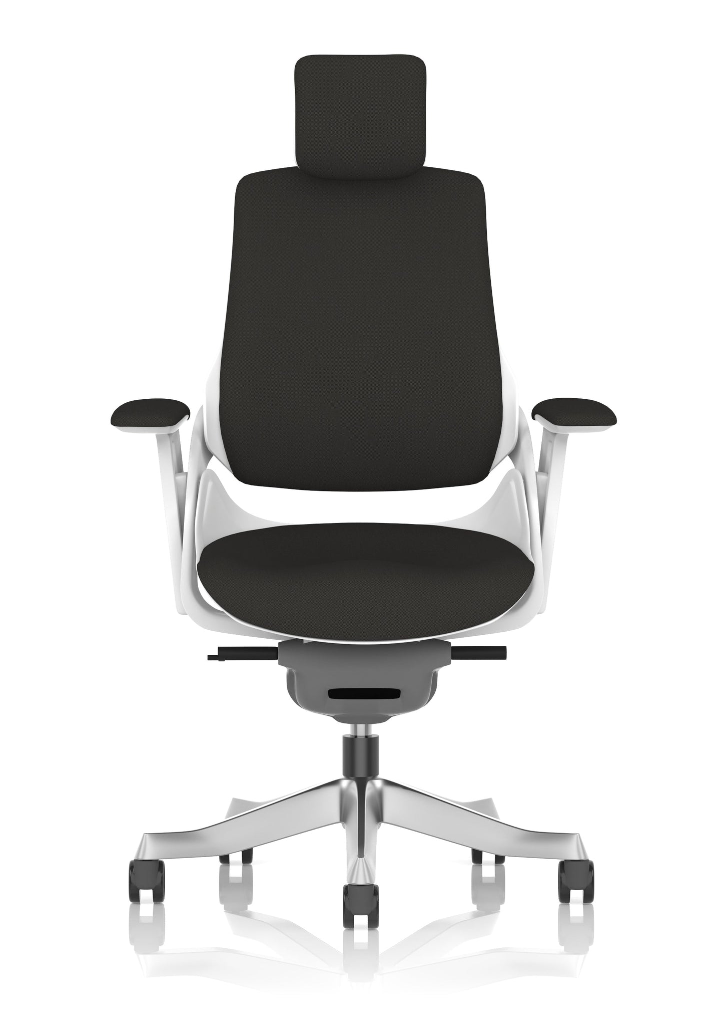 Zure High Back White Shell Fabric Executive Office Chair with Arms