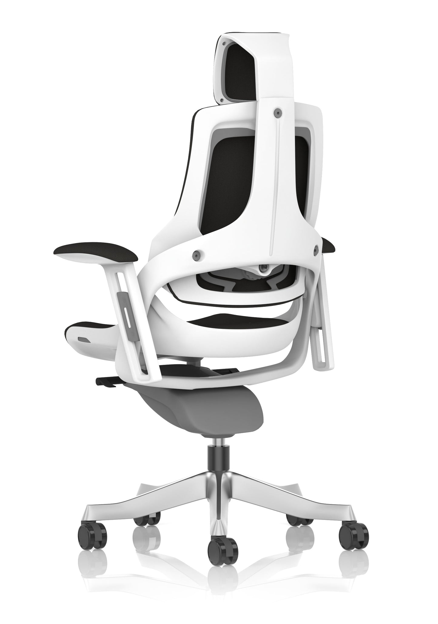 Zure High Back White Shell Fabric Executive Office Chair with Arms