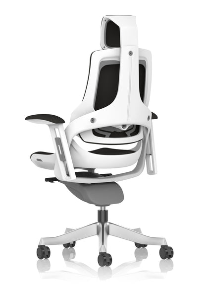 Zure High Back White Shell Fabric Executive Office Chair with Arms