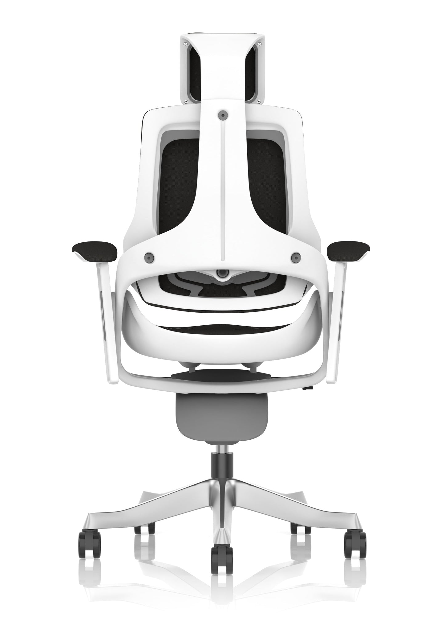 Zure High Back White Shell Fabric Executive Office Chair with Arms