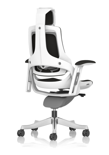 Zure High Back White Shell Fabric Executive Office Chair with Arms