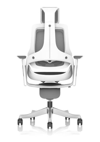 Zure High Back White Shell Mesh Executive Office Chair with Arms