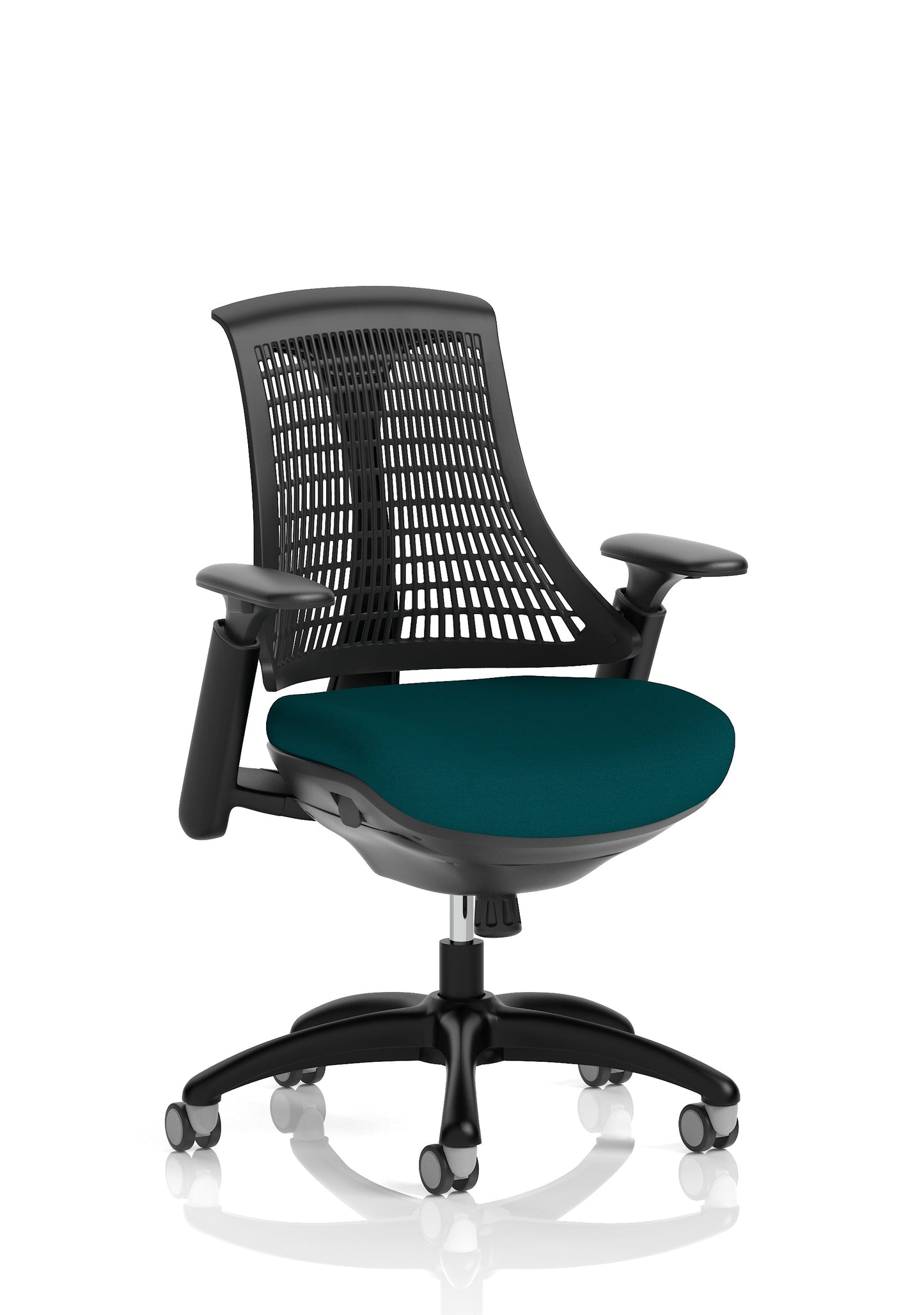 Flex Medium Back Black Frame Task Operator Office Chair with Arms