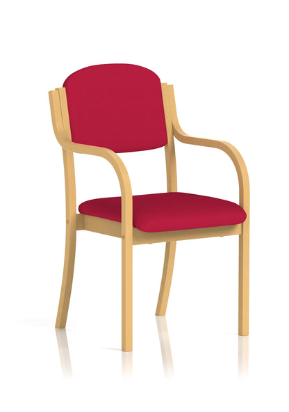 Madrid Wooden Frame Visitor Chair with Arms