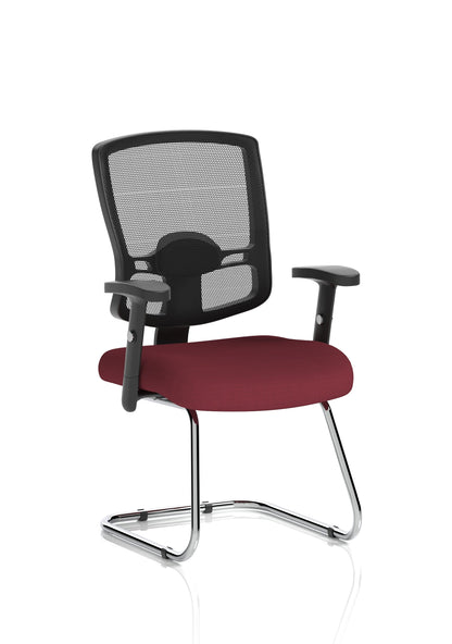 Portland Mesh Back Cantilever Visitor Chair with Arms
