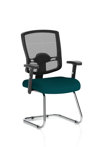 Portland Mesh Back Cantilever Visitor Chair with Arms