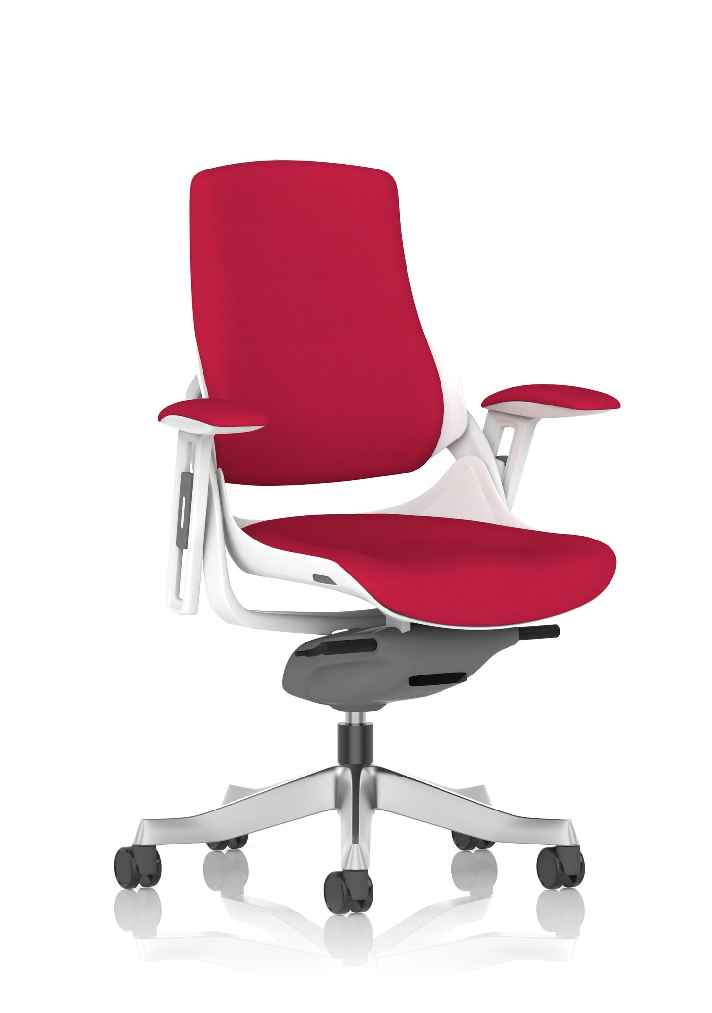 Zure High Back White Shell Fabric Executive Office Chair with Arms