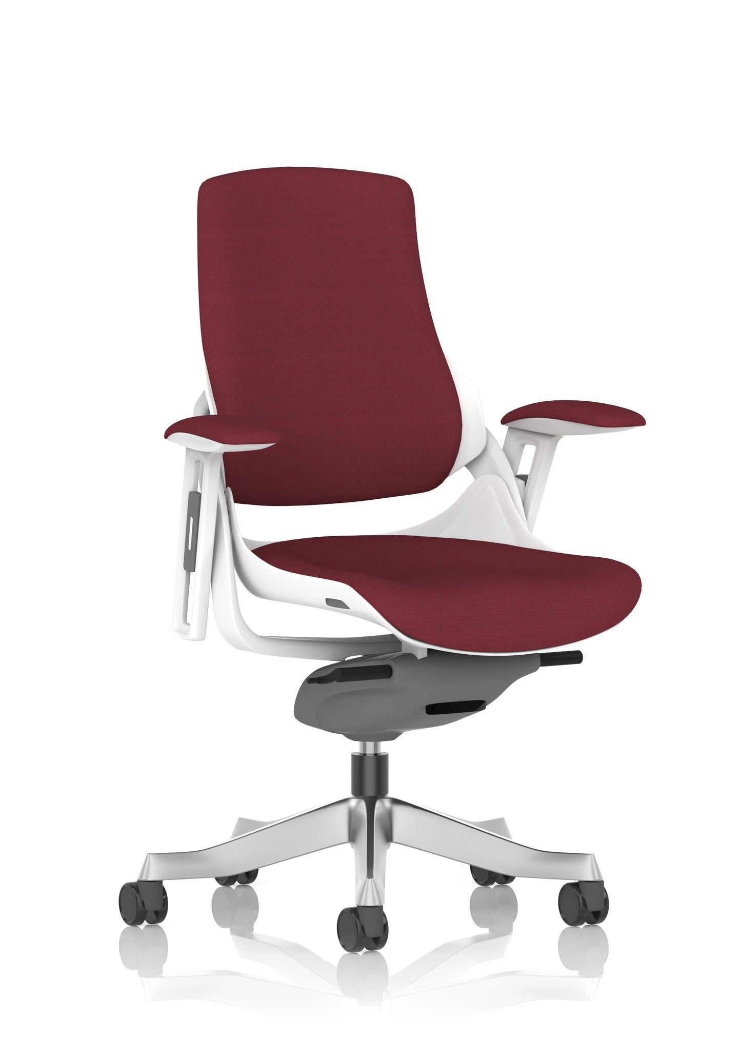 Zure High Back White Shell Fabric Executive Office Chair with Arms