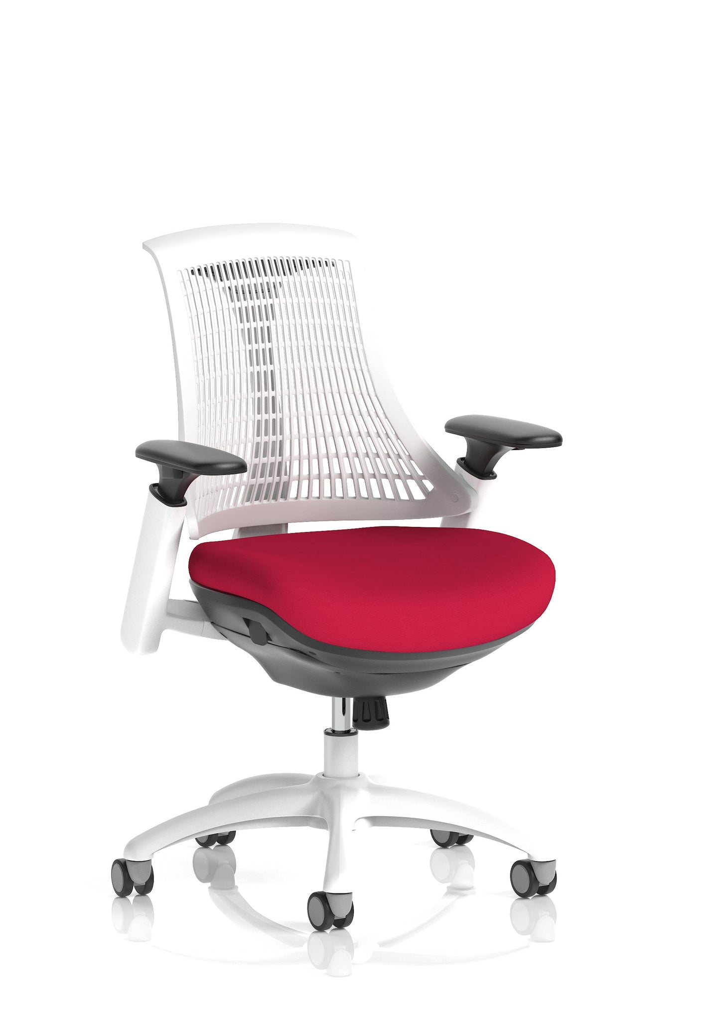 Flex Medium Back White Frame Task Operator Office Chair with Arms