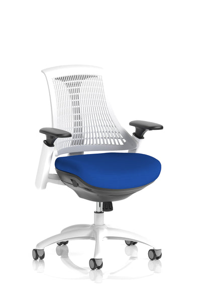 Flex Medium Back White Frame Task Operator Office Chair with Arms