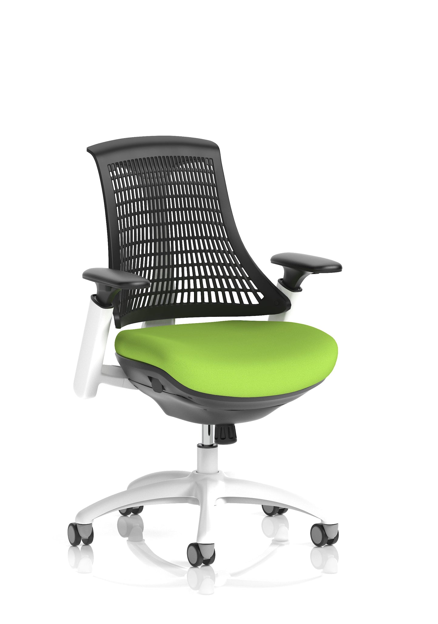 Flex Medium Back White Frame Task Operator Office Chair with Arms