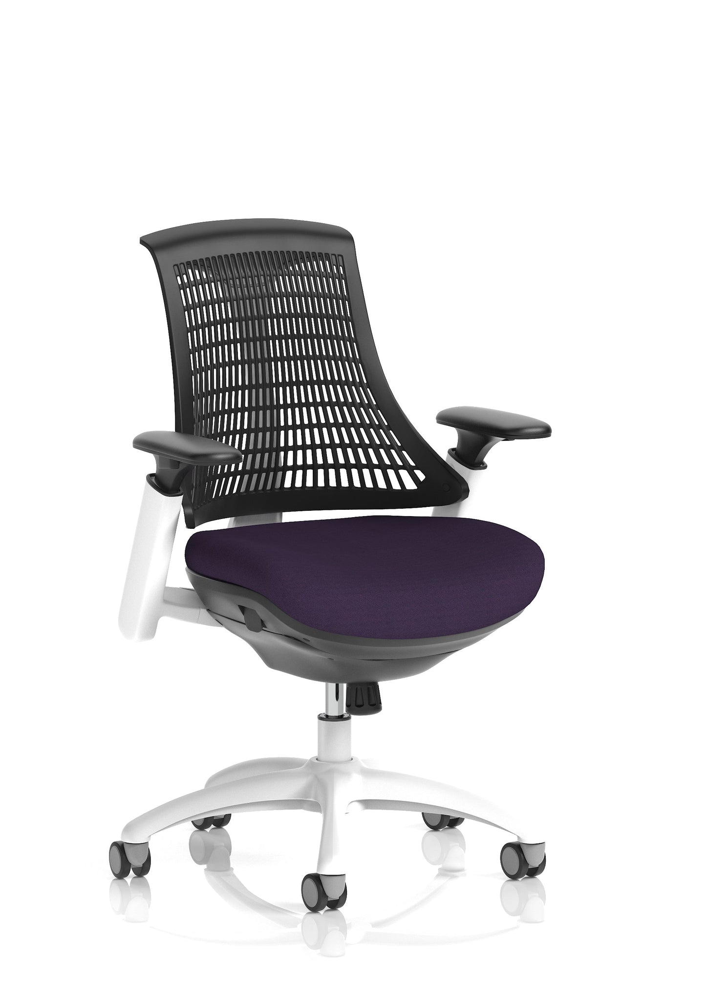 Flex Medium Back White Frame Task Operator Office Chair with Arms