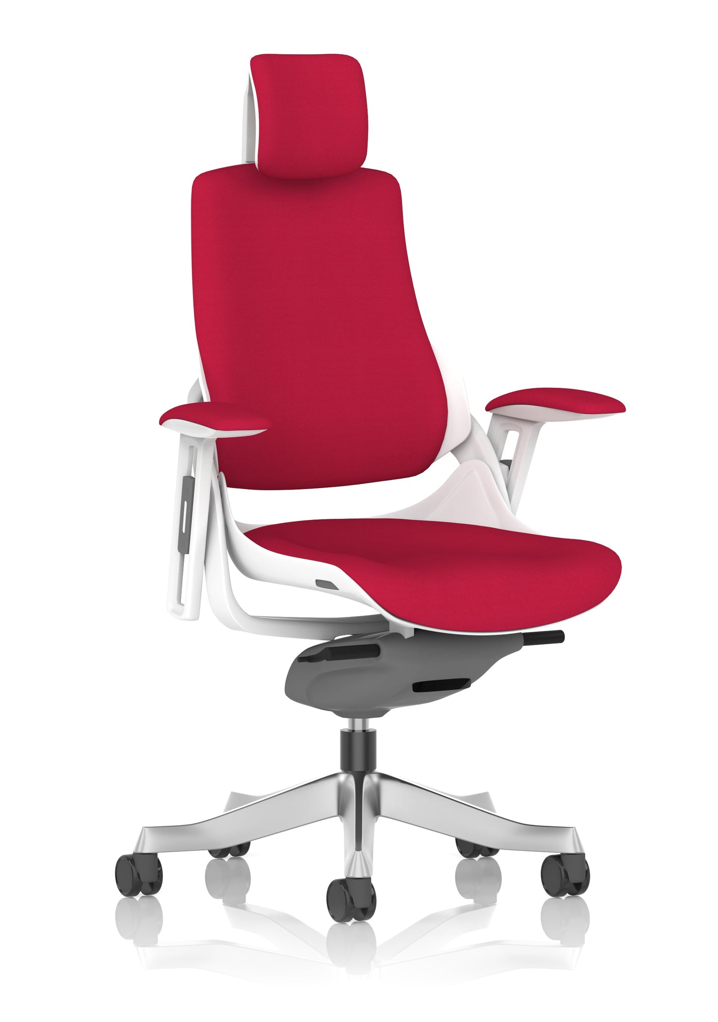 Zure High Back White Shell Fabric Executive Office Chair with Arms