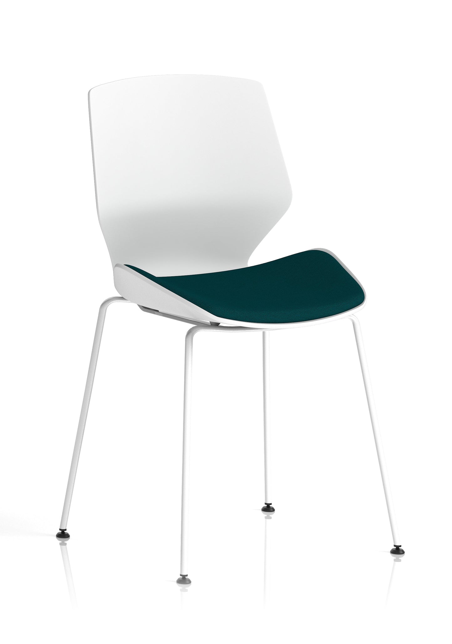 Florence White Frame Fabric Seat Visitor Chair