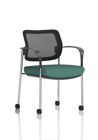 Brunswick Deluxe Medium Back Visitor Office Chair with Arms with Castors