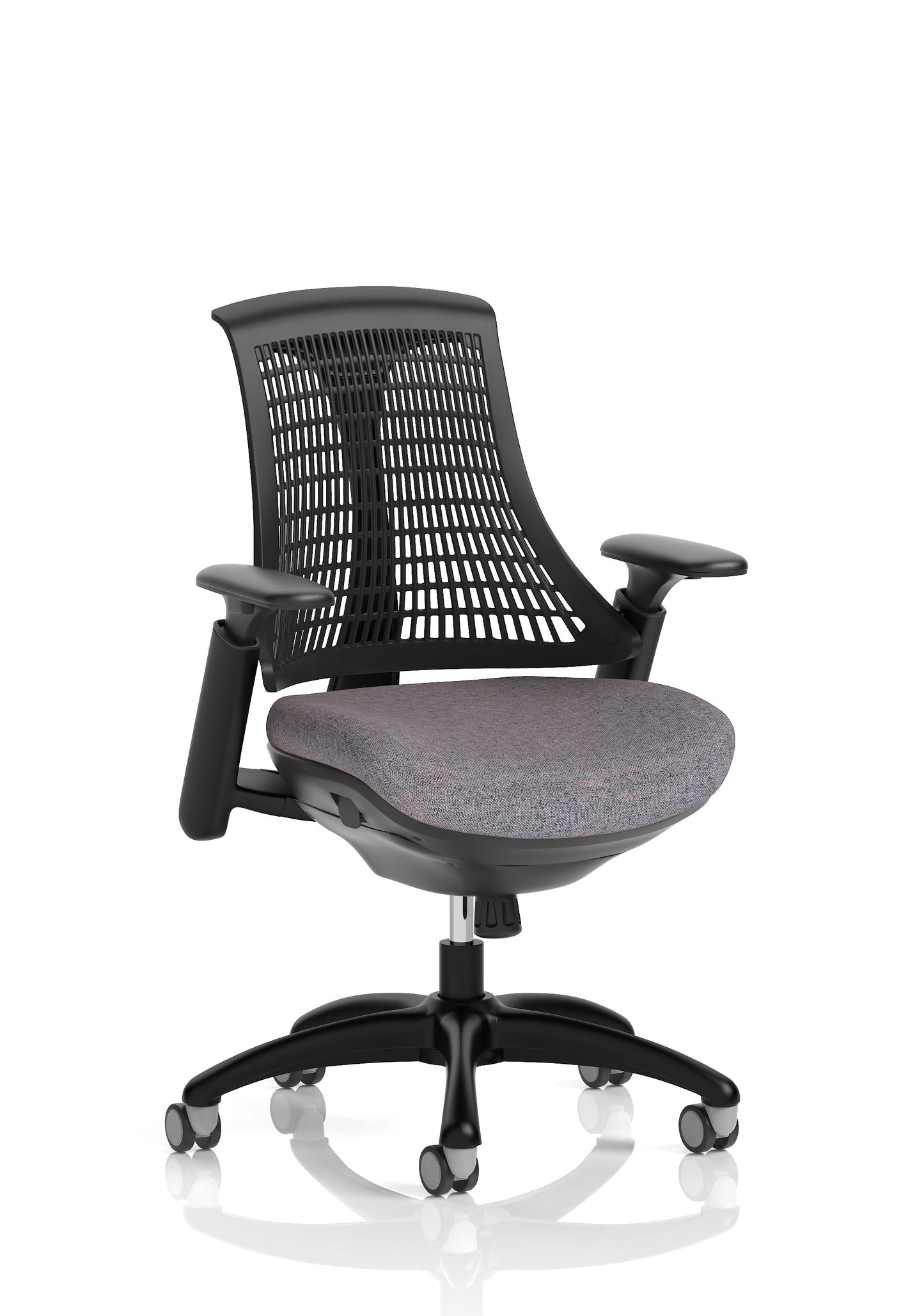 Flex Medium Back Black Frame Task Operator Office Chair with Arms