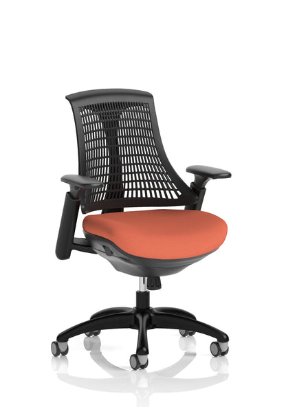 Flex Medium Back Black Frame Task Operator Office Chair with Arms
