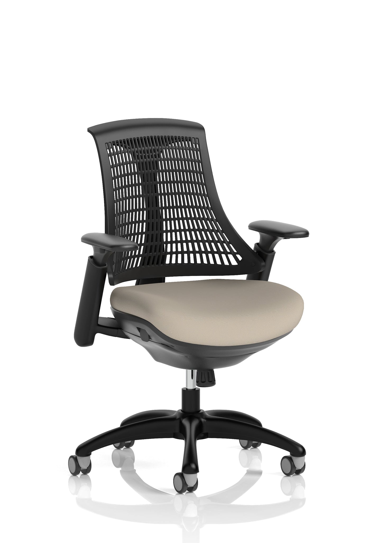 Flex Medium Back Black Frame Task Operator Office Chair with Arms