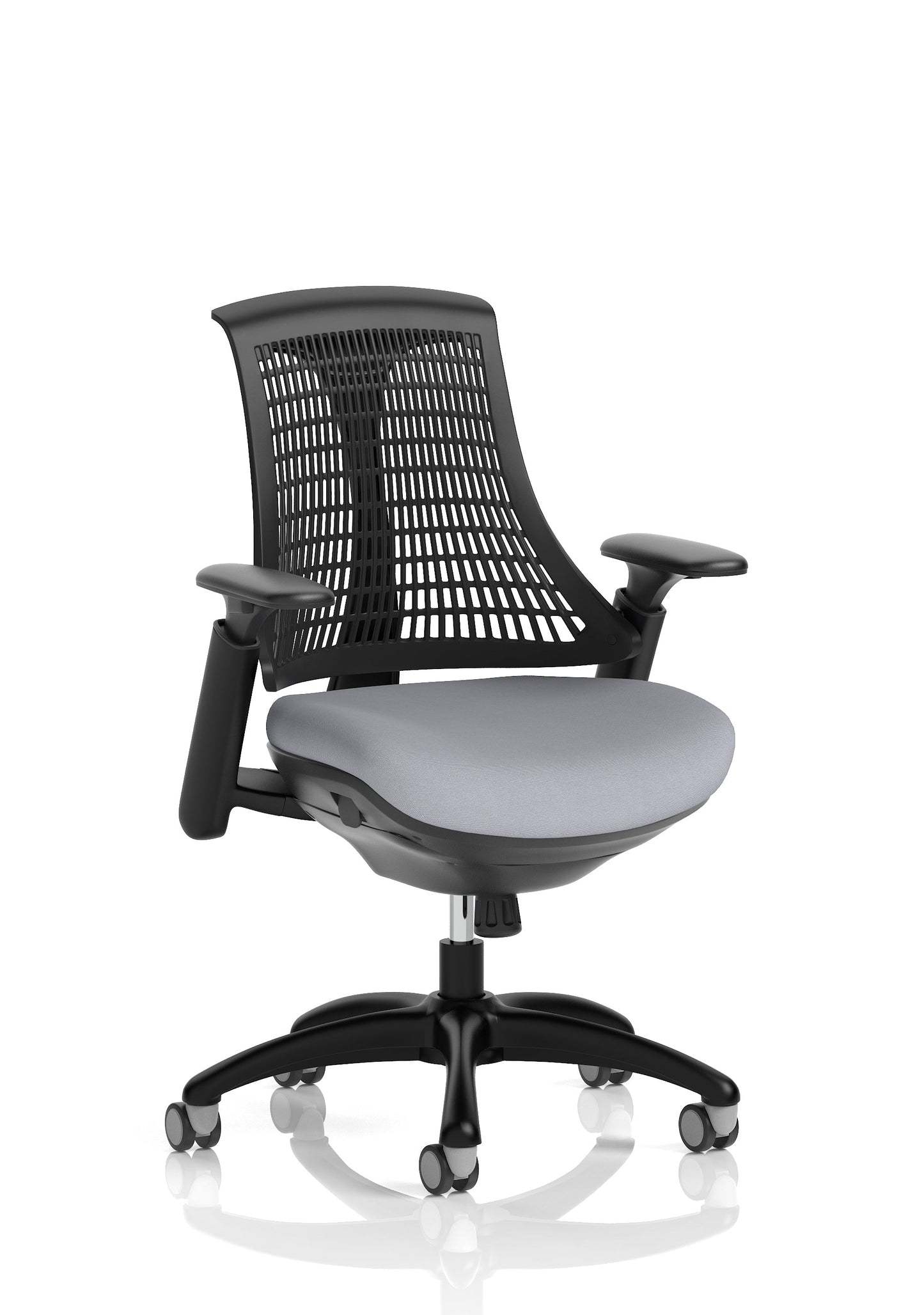 Flex Medium Back Black Frame Task Operator Office Chair with Arms
