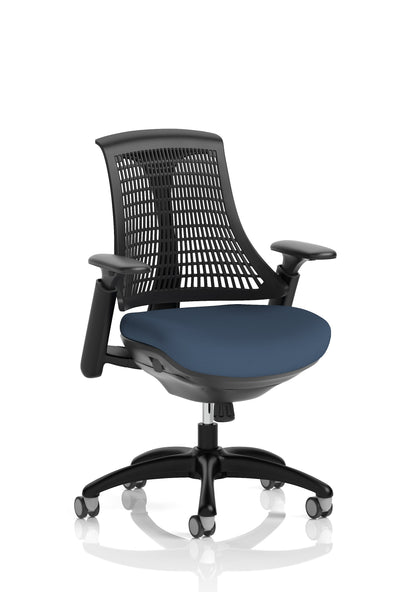 Flex Medium Back Black Frame Task Operator Office Chair with Arms