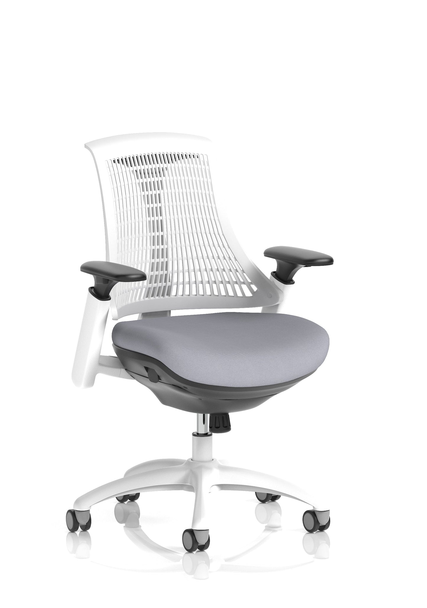Flex Medium Back White Frame Task Operator Office Chair with Arms