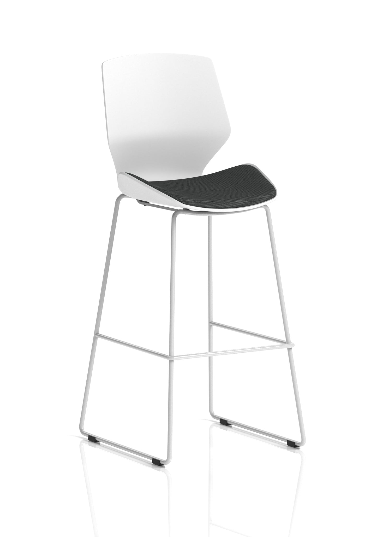Florence White Frame Fabric Seat High Stool Chair