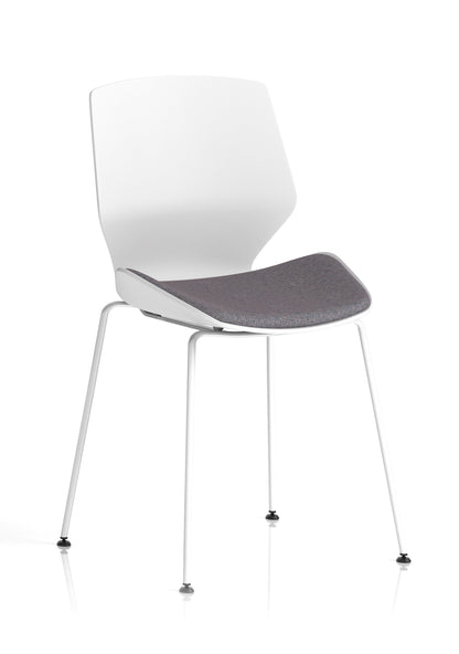 Florence White Frame Fabric Seat Visitor Chair