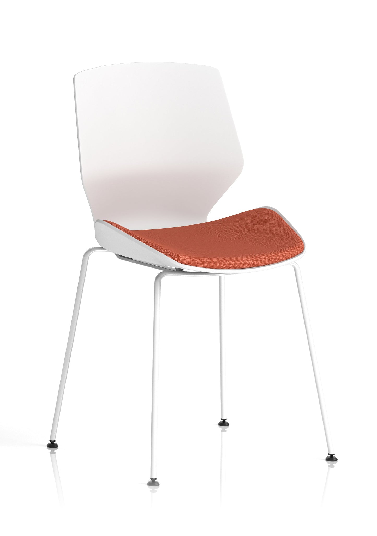 Florence White Frame Fabric Seat Visitor Chair