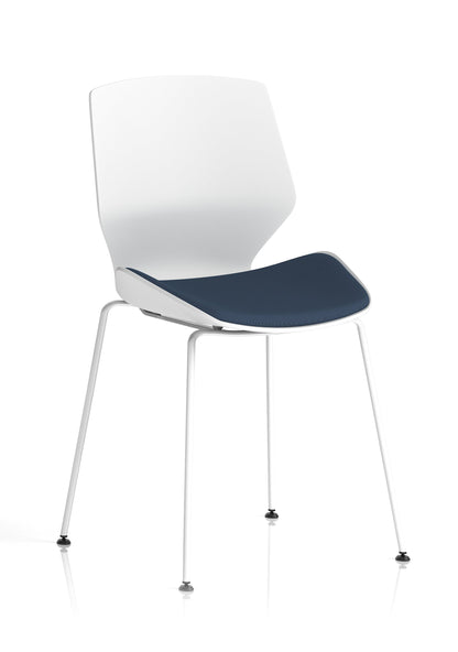 Florence White Frame Fabric Seat Visitor Chair