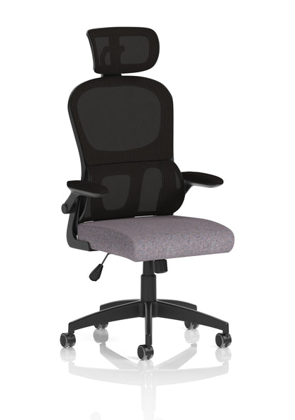 Iris Task Operator Mesh Back Fabric Seat With Headrest