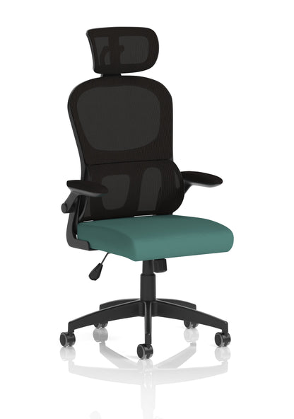 Iris Task Operator Mesh Back Fabric Seat With Headrest