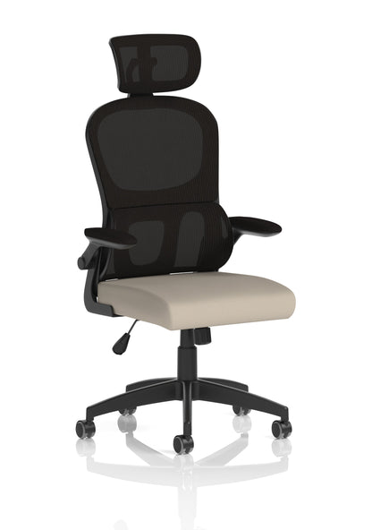 Iris Task Operator Mesh Back Fabric Seat With Headrest