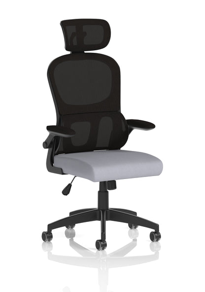Iris Task Operator Mesh Back Fabric Seat With Headrest