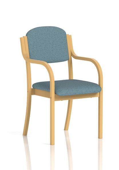 Madrid Wooden Frame Visitor Chair with Arms