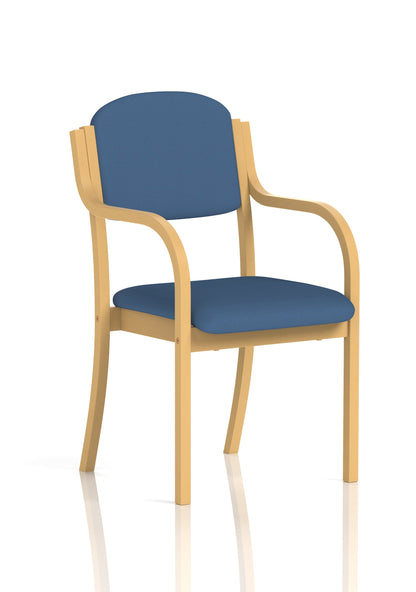 Madrid Wooden Frame Visitor Chair with Arms