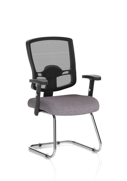 Portland Mesh Back Cantilever Visitor Chair with Arms