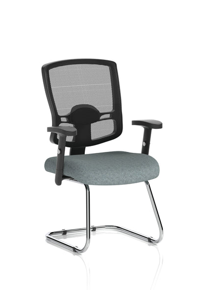 Portland Mesh Back Cantilever Visitor Chair with Arms
