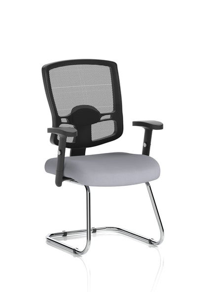 Portland Mesh Back Cantilever Visitor Chair with Arms