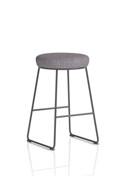 Turin Black Frame Fabric Seat Stool Chair