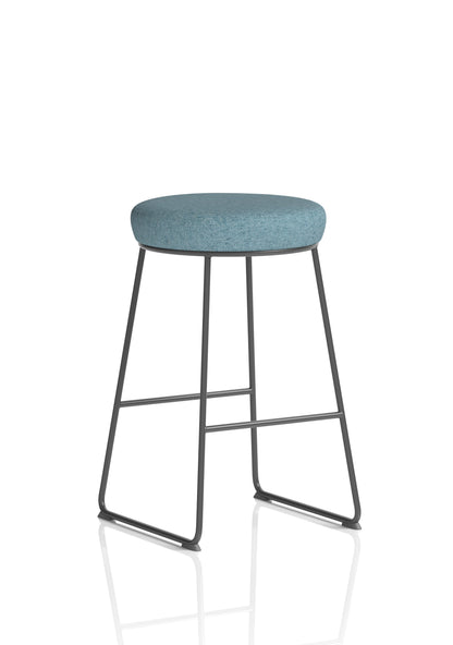 Turin Black Frame Fabric Seat Stool Chair