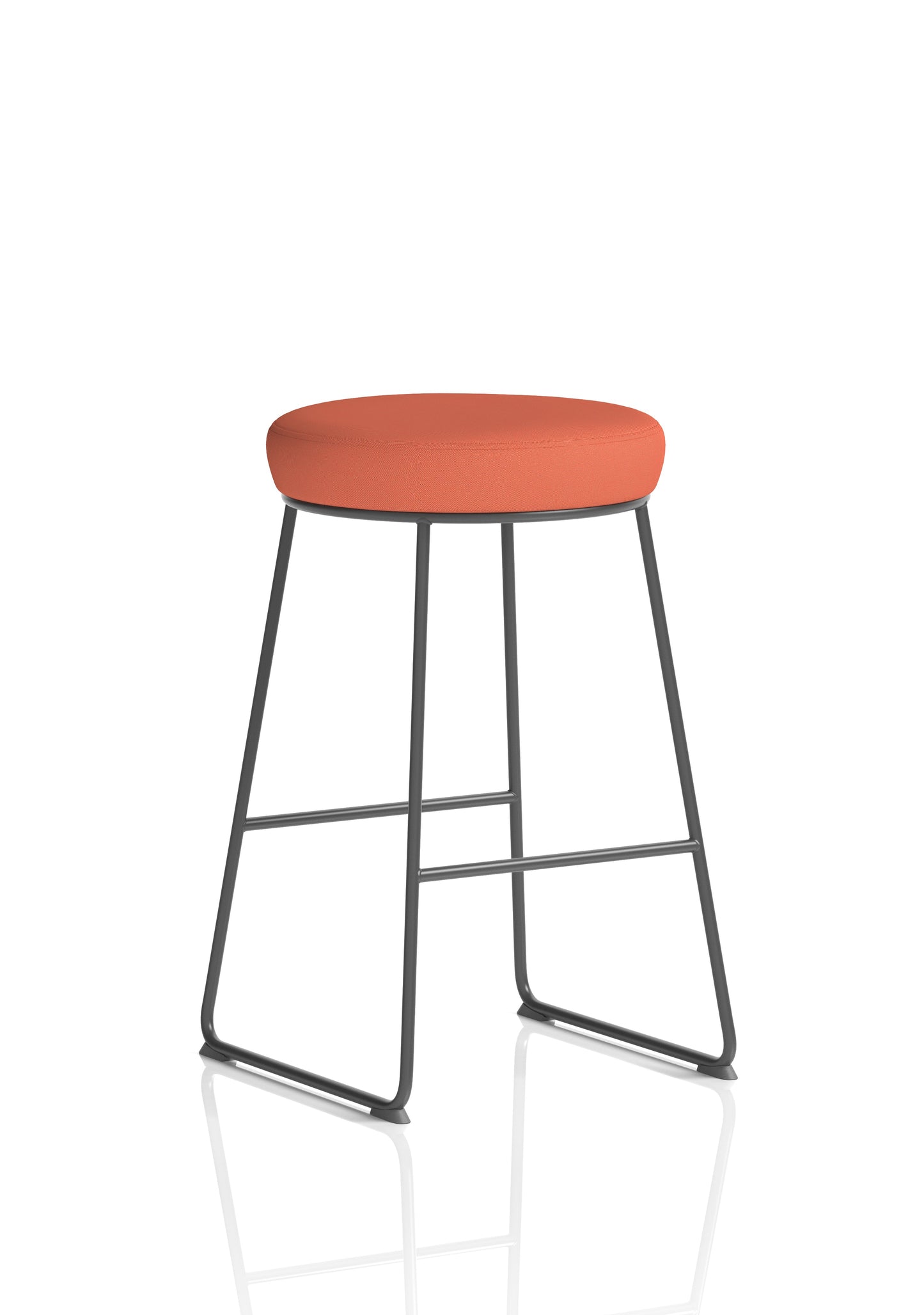 Turin Black Frame Fabric Seat Stool Chair