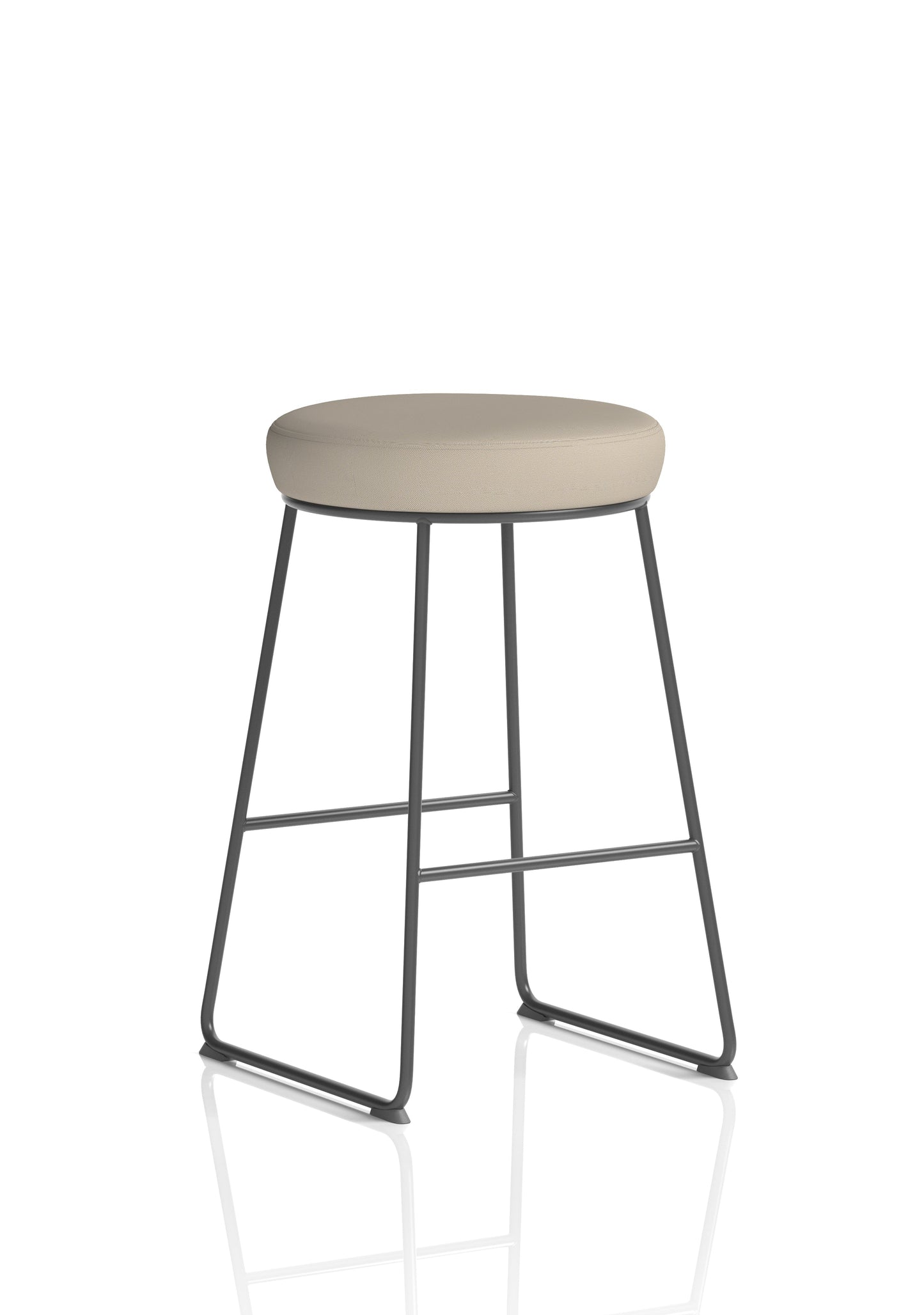 Turin Black Frame Fabric Seat Stool Chair